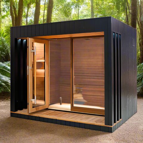 4-Person Outdoor Sauna Room, Factory-Made Steam Room for Sweating Side profile