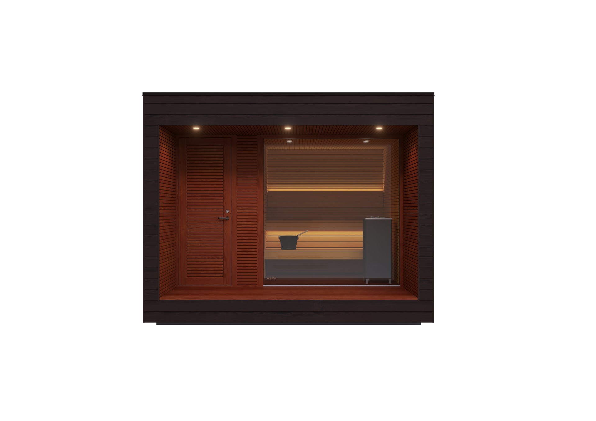 4-Person Outdoor Traditional Sauna Spa Room for Stress Relief Interior detail