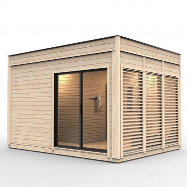 Modern Cube Sauna Design Reference Set with Full-Glass Front Options CSA-465 product view 5