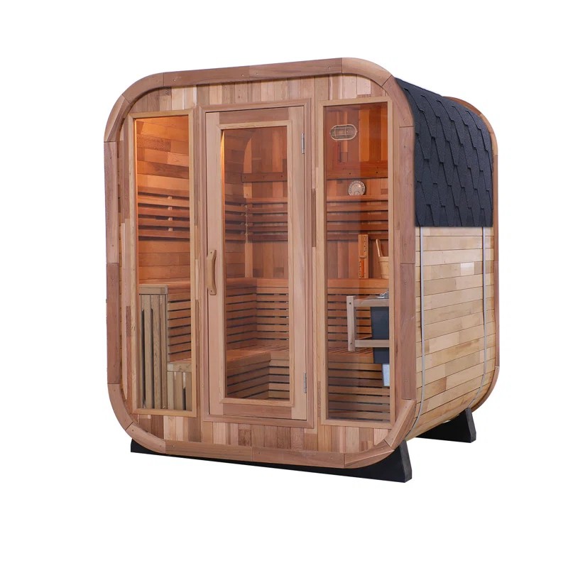 4 Person Small Outdoor Sauna Room for Backyard Use CSA-409 Side profile