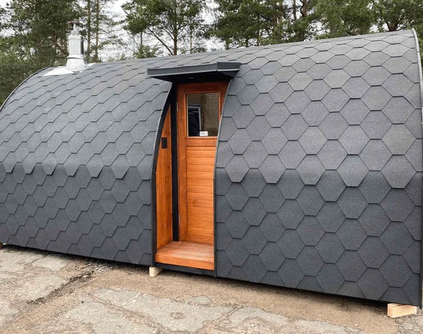 4-6 Person Arched Igloo Outdoor Sauna with Open Porch CSA-258 Interior detail