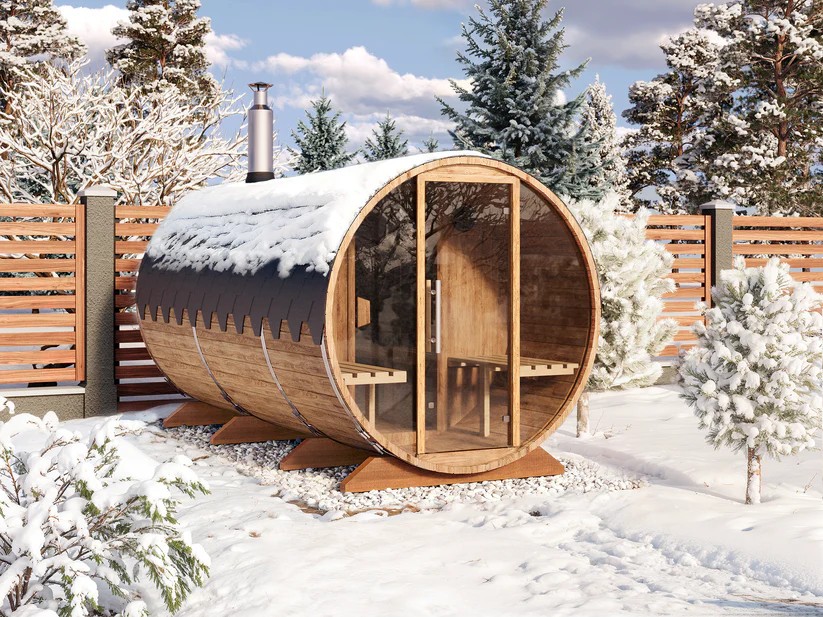 2 Person Wood Barrel Sauna Room CSA-417 Interior detail