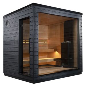 Black Hemlock Square Sauna with Glass Front product image