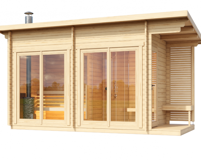 3-4 Person Hemlock Traditional Sauna Room CSA-137 Exterior angle