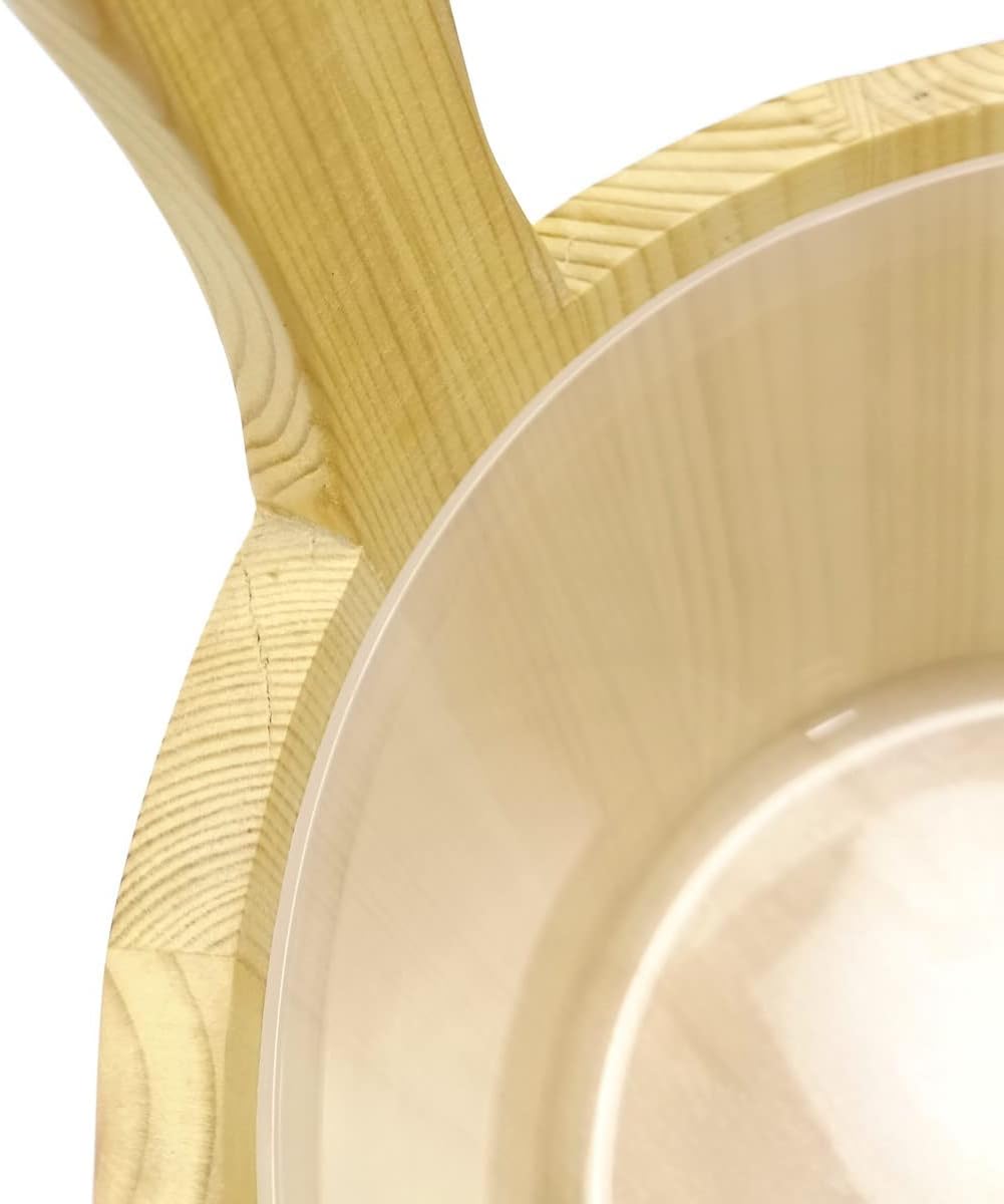 Carbonized Wood Sauna Bucket and Ladle Accessory Set Interior detail