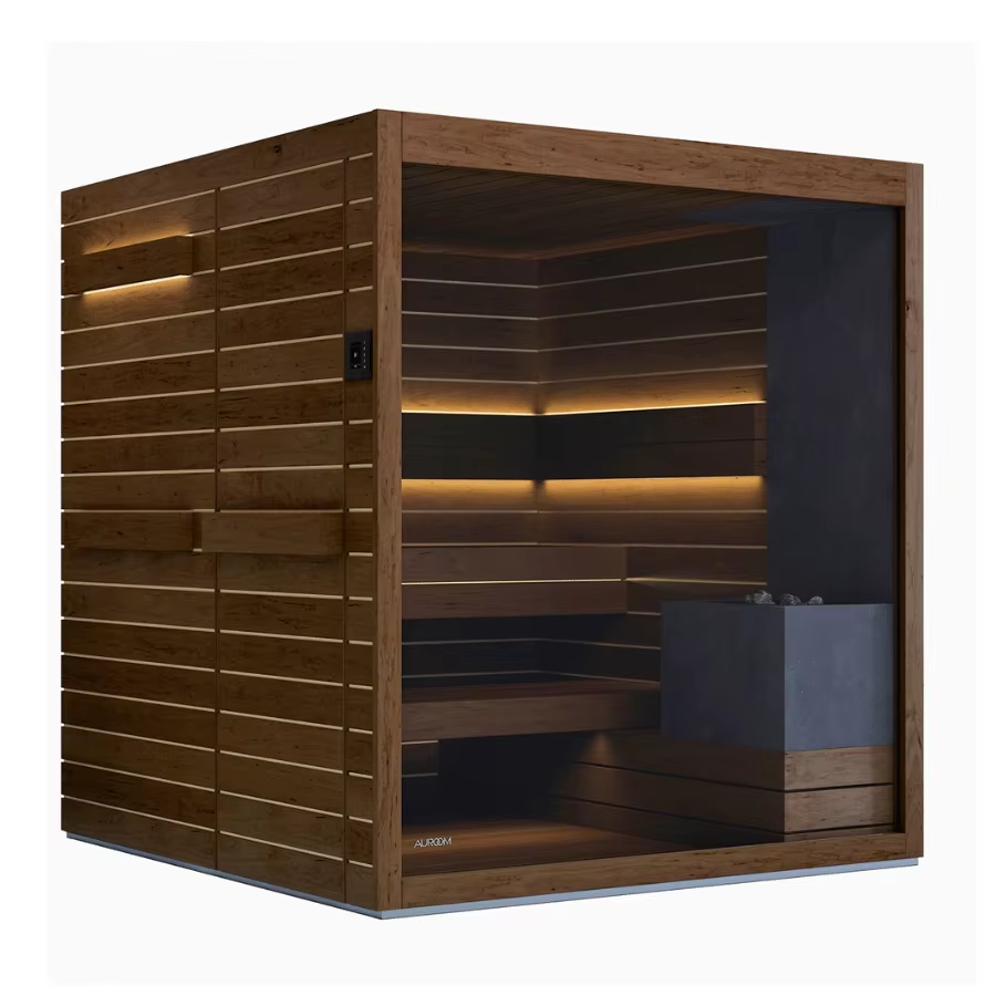 Indoor Sauna Room with Tiered Benches and Glass Front CSA-103 product view 3