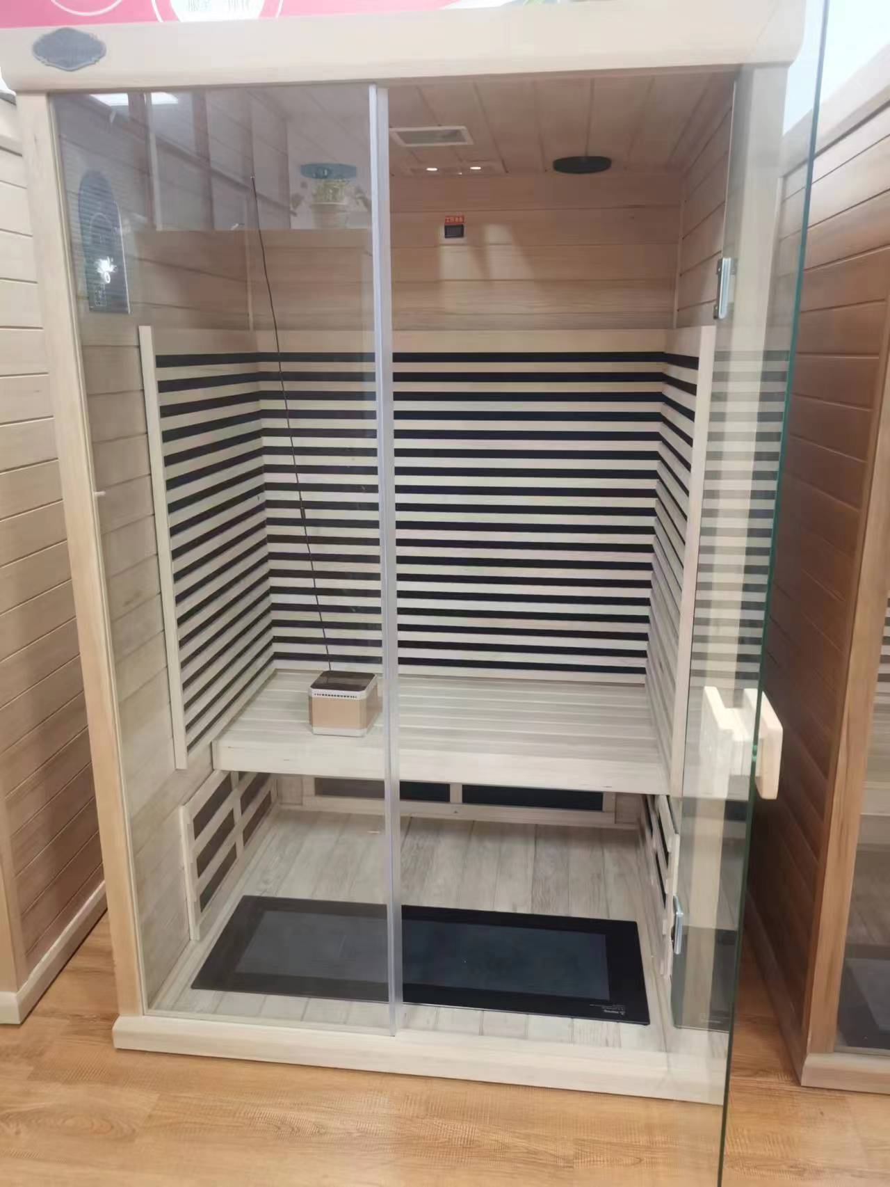 Cedar Wood Indoor Steam Sauna Room for Residential Projects Side profile