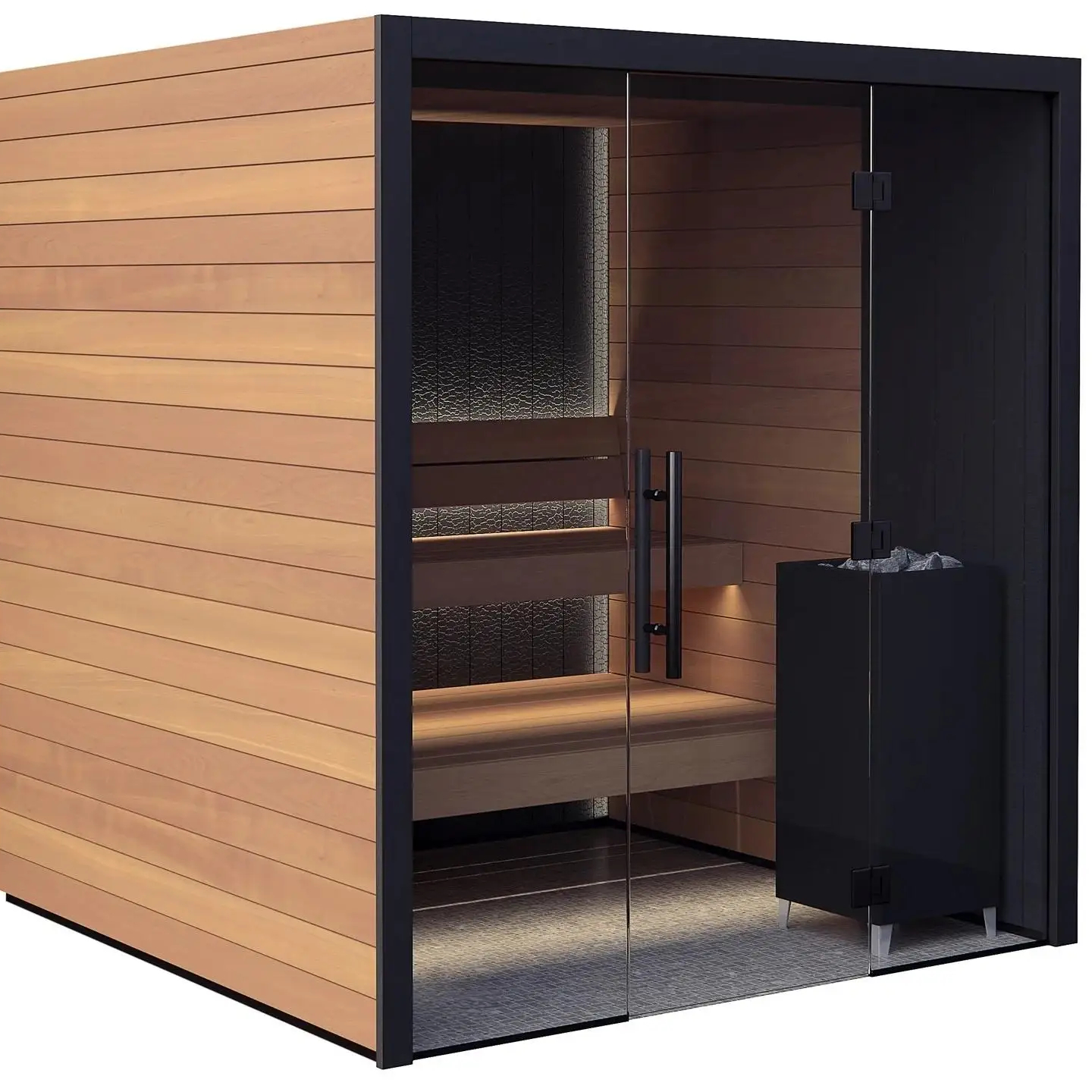 Backyard Sauna Cabin with Contrast Trim and Heating System CSA-460 Main view