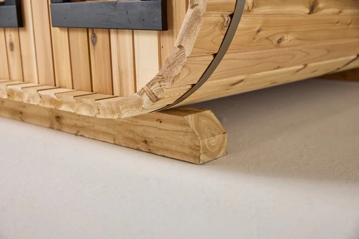 Wood Outdoor Barrel Sauna Cabin CSA-193 Side profile