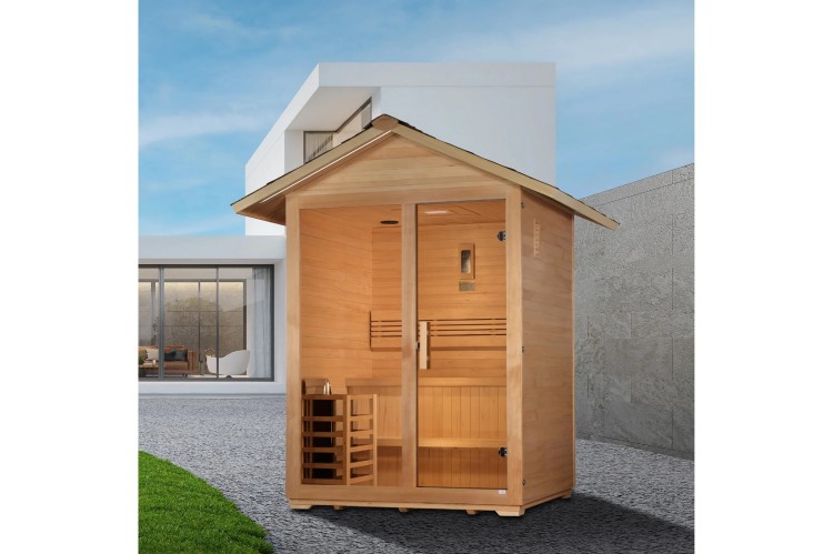 4-6 Person Wood Outdoor Steam Sauna Room CSA-173 Exterior angle