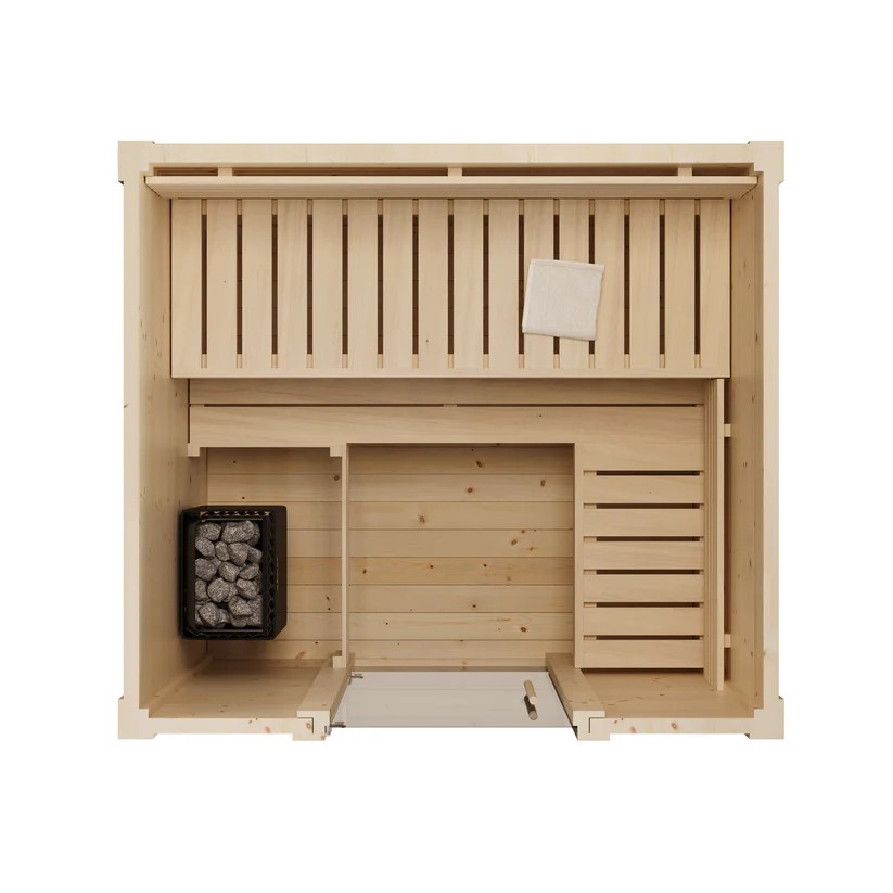 Clean-Line Waterproof Outdoor Sauna Cabin CSA-411 Side profile