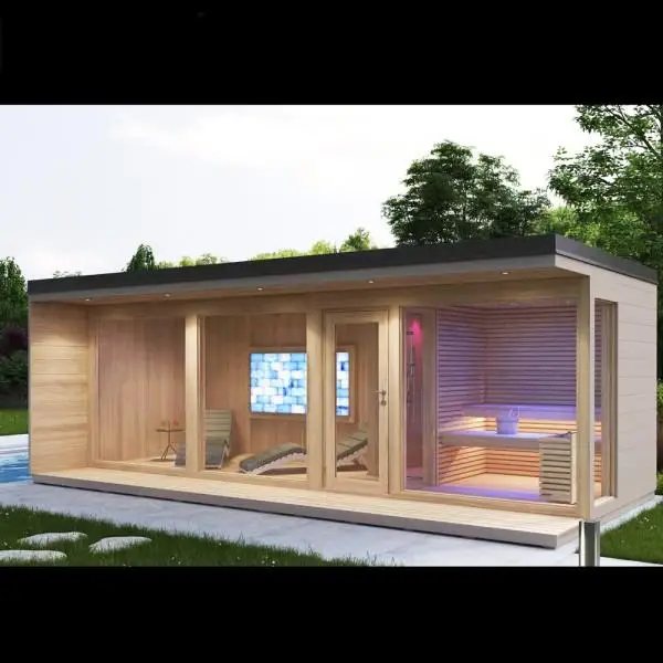 Cold-Resistant Outdoor Spa Cabin CSA-15 Side view