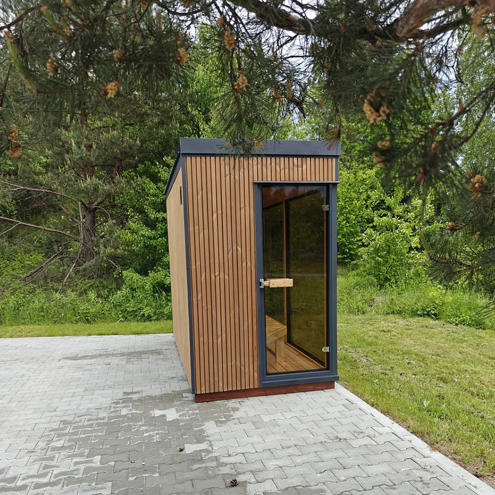 Commercial Grade Outdoor Wooden Sauna Suite 10-Person Capacity for Hotel Resort Spa Interior detail