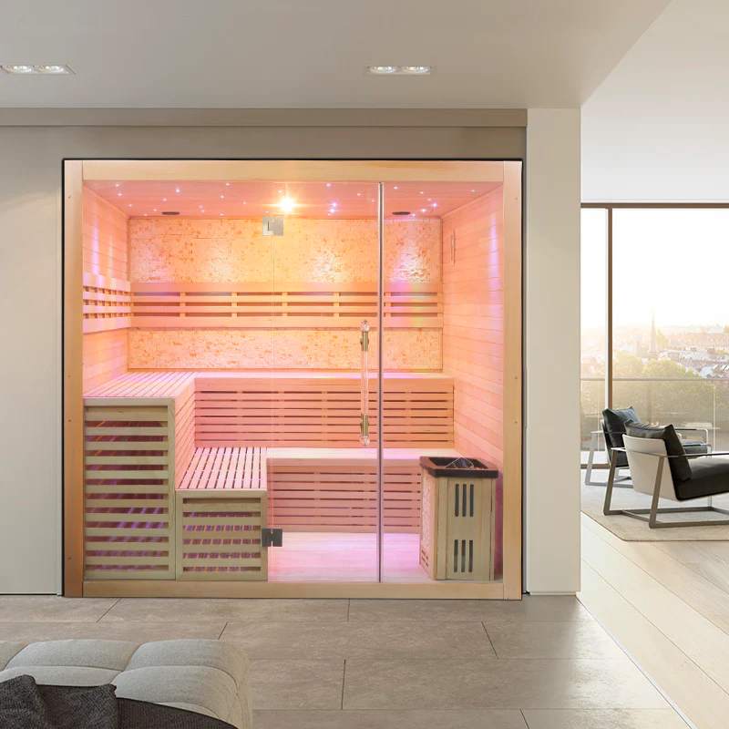 Commercial Spa Sauna Room Natural Wood Sauna Cabin Himalayan Salt Wall CSA-569 Buyer reference