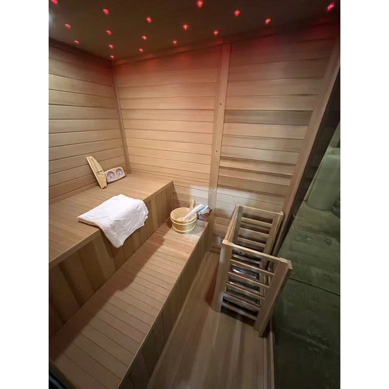 Commercial Outdoor Sauna Cabin for Resort Backyards and Hotels CSA-380 Door and glass