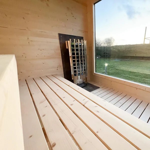 Contemporary Backyard Sauna Pod with Panoramic Glass Wall CSA-263 Interior detail
