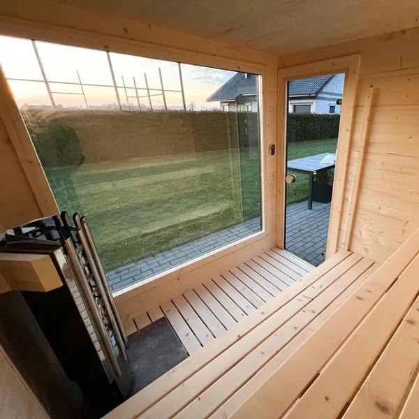 Contemporary Backyard Sauna Pod with Panoramic Glass Wall CSA-263 Buyer reference