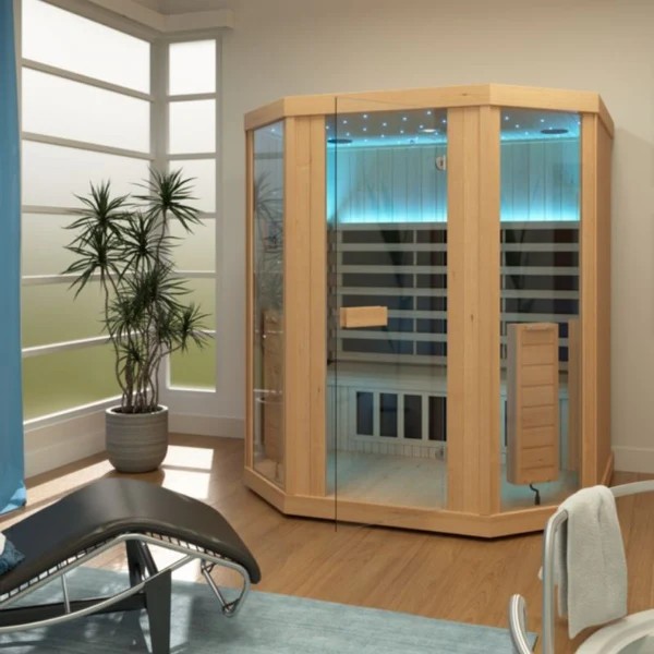 Faceted Corner Infrared Sauna with Star-Light Ceiling CSA-279 product view 2
