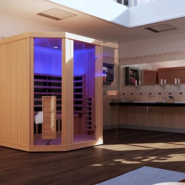 Faceted Corner Infrared Sauna with Star-Light Ceiling CSA-279 product view 3