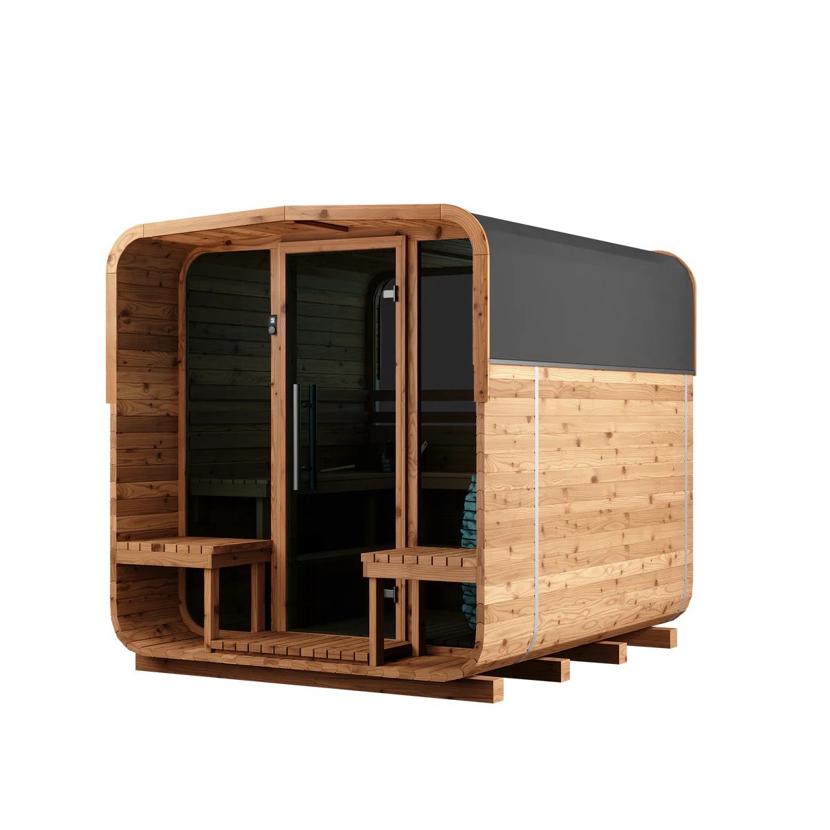 Curved Roof Red Cedar Barrel Sauna for Dealer Programs CSA-501 Main view