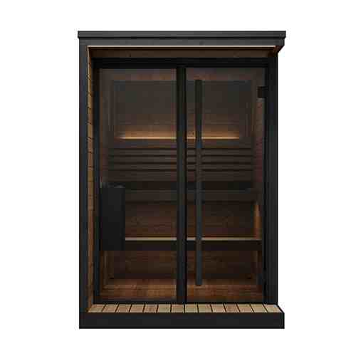 Custom Weather-Resistant Wooden Sauna - Outdoor Garden Villa Sauna House with Dry Heater Door and glass