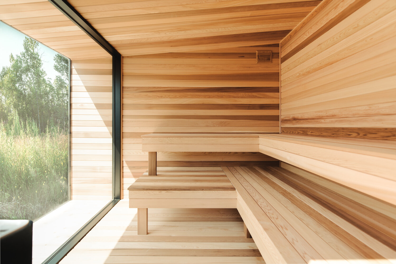 Customizable Size New Design 10 Person Square Cube Outdoor Wooden Steam Sauna Guangdong Door and glass