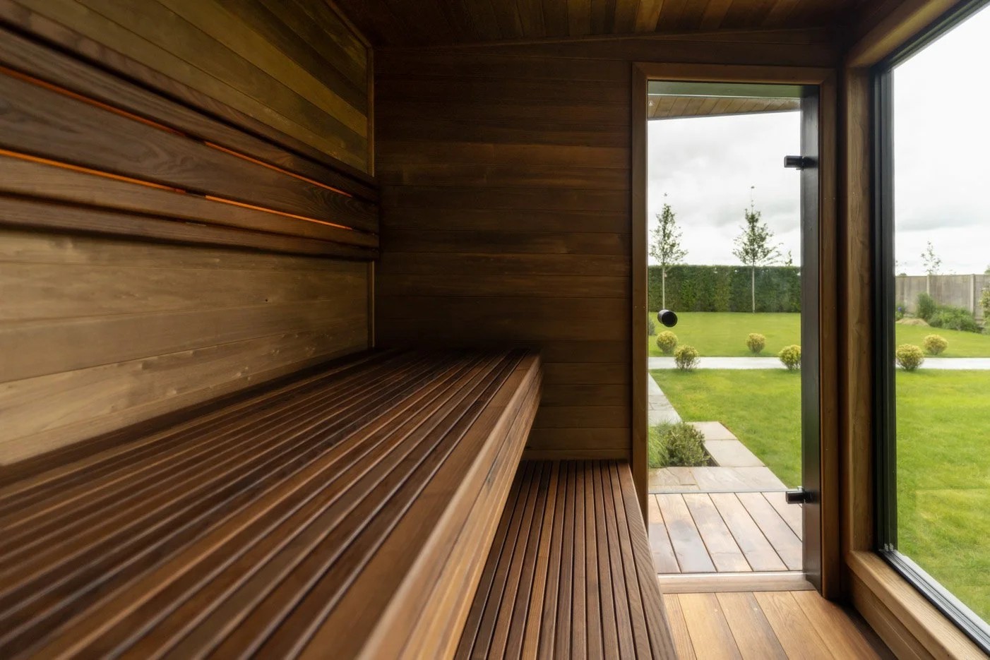 3-6 Person Custom Outdoor Wood Sauna with Personalized Layout CSA-390 Side profile