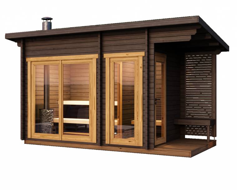 Wood Outdoor Side Porch Open Porch Sauna Cabin CSA-107 Main view