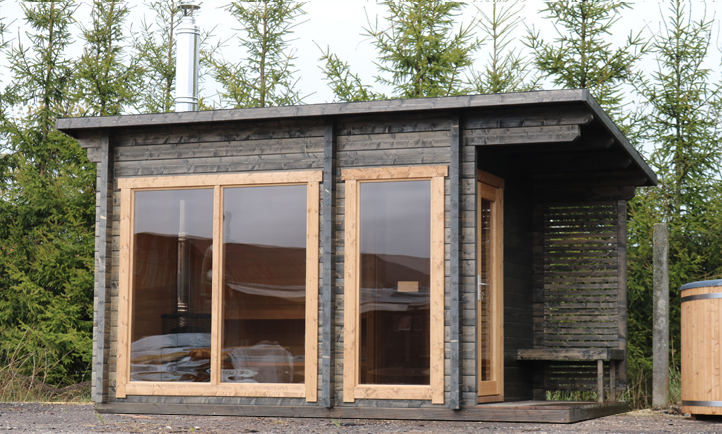 Wood Outdoor Traditional Sauna Cabin CSA-107 Door and glass