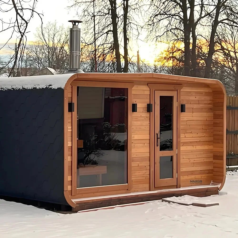 Dark Sauna House with Shower Annex and Wood Finish CSA-23 product view 5