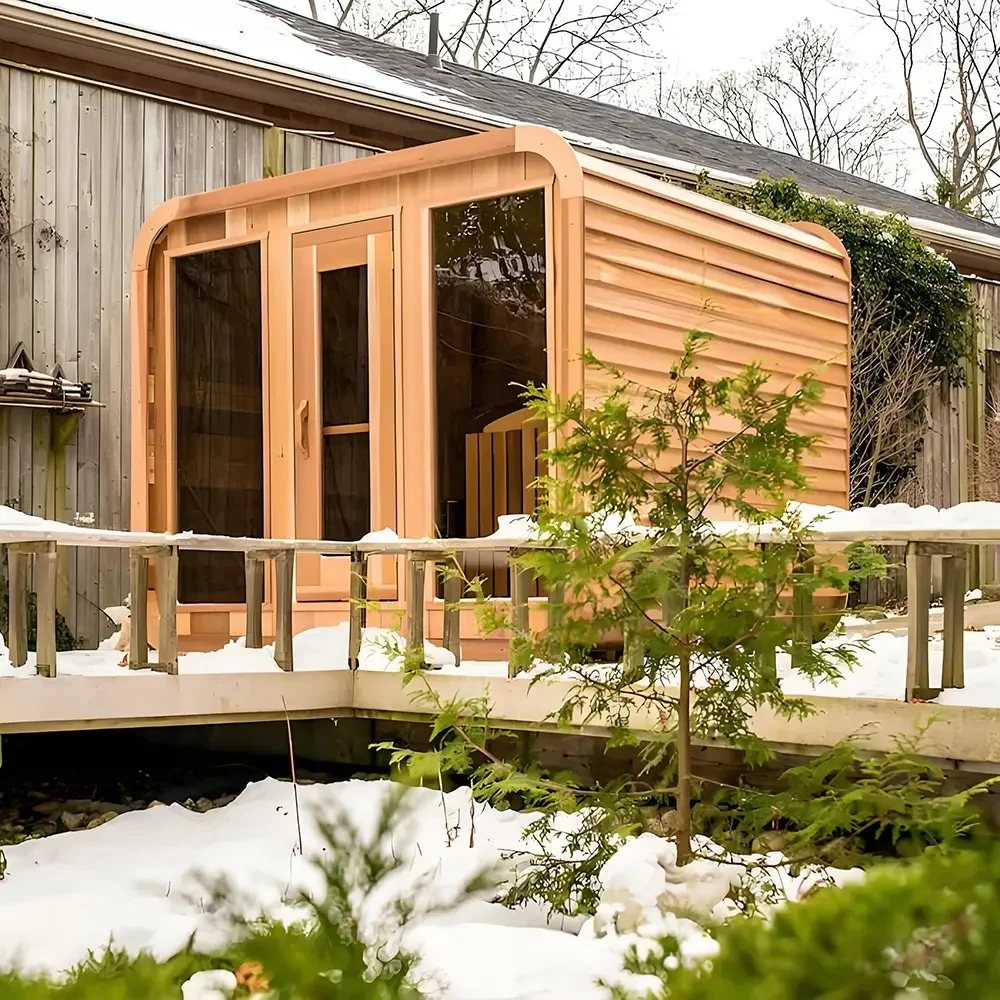 Dark Sauna House with Shower Annex and Wood Finish CSA-23 product view 6