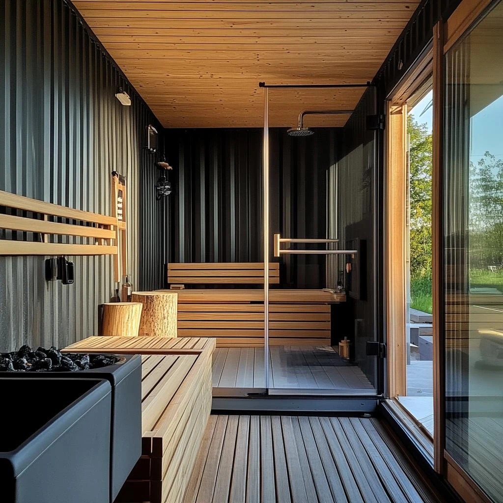 Deluxe 2 Person Electric Wet Steam Sauna Cabin CSA-243 Door and glass