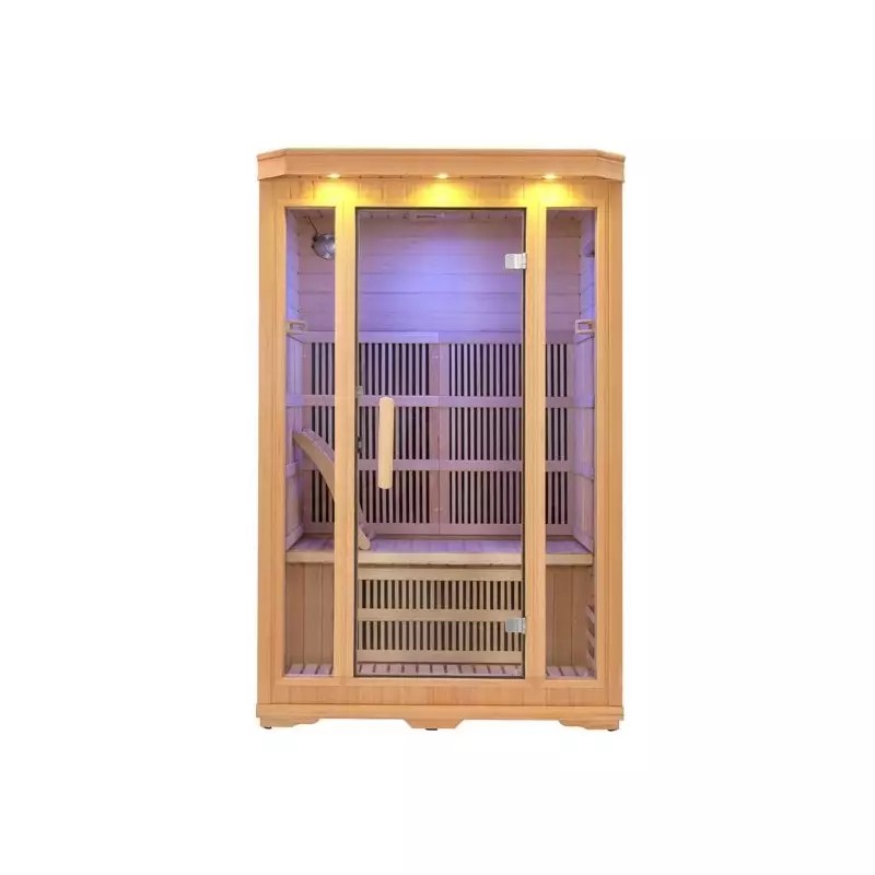 2-Seater FIR Sauna Kit with Carbon Heating Panels Door and glass