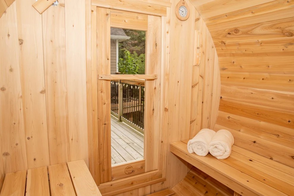 6 Person Pine Outdoor Sauna Cabin for Backyard Projects CSA-412 Interior detail