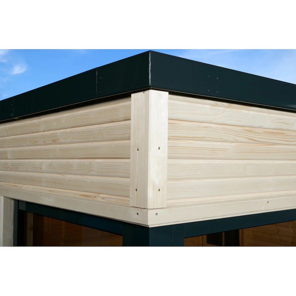 Eco - Friendly Outdoor Wooden Sauna House Natural Solid Wood Sauna Room Door and glass