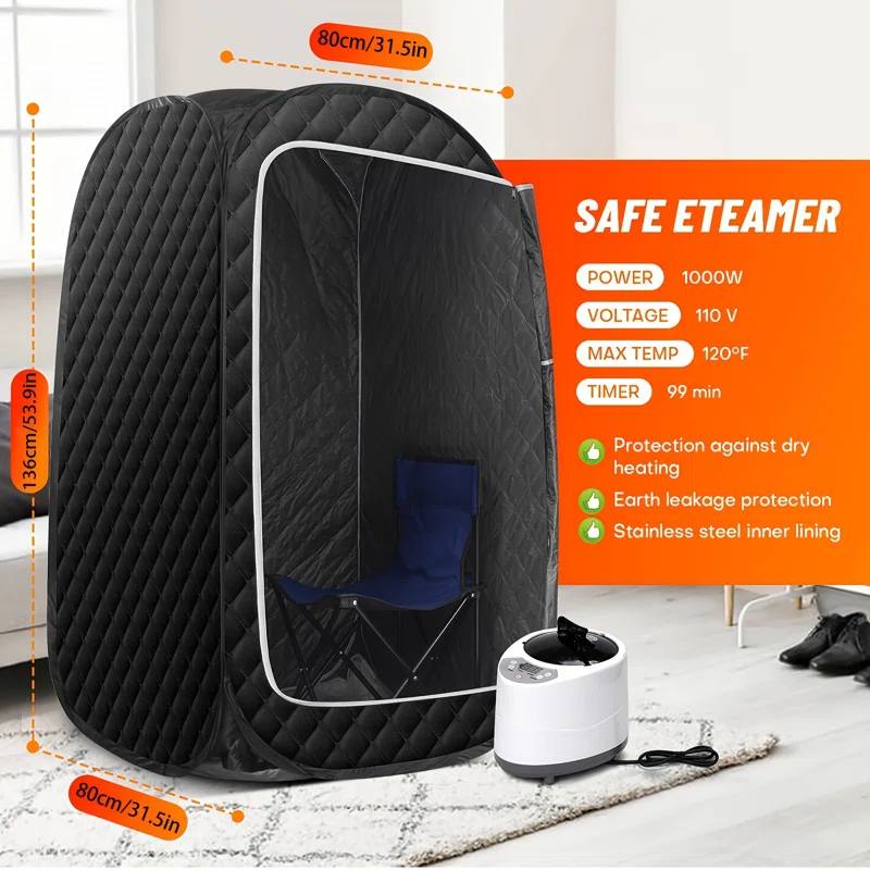 Eco-Friendly Portable Sauna Kit - Non-Toxic Foldable Steam Sauna, Ideal for Daily Home Spa Relaxation Side profile