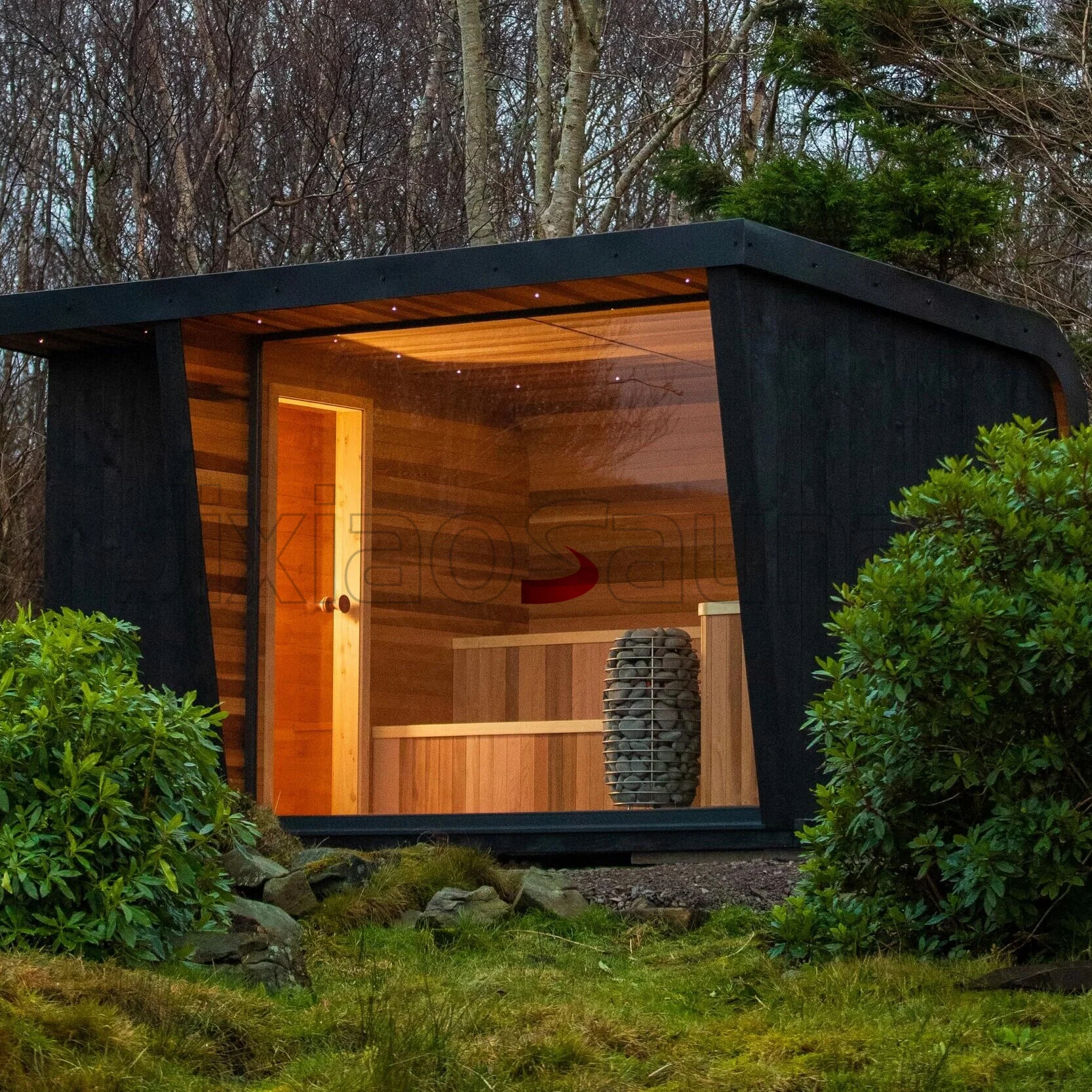 Red Cedar Outdoor Dark Exterior Smart Control Sauna Room CSA-520 Main view