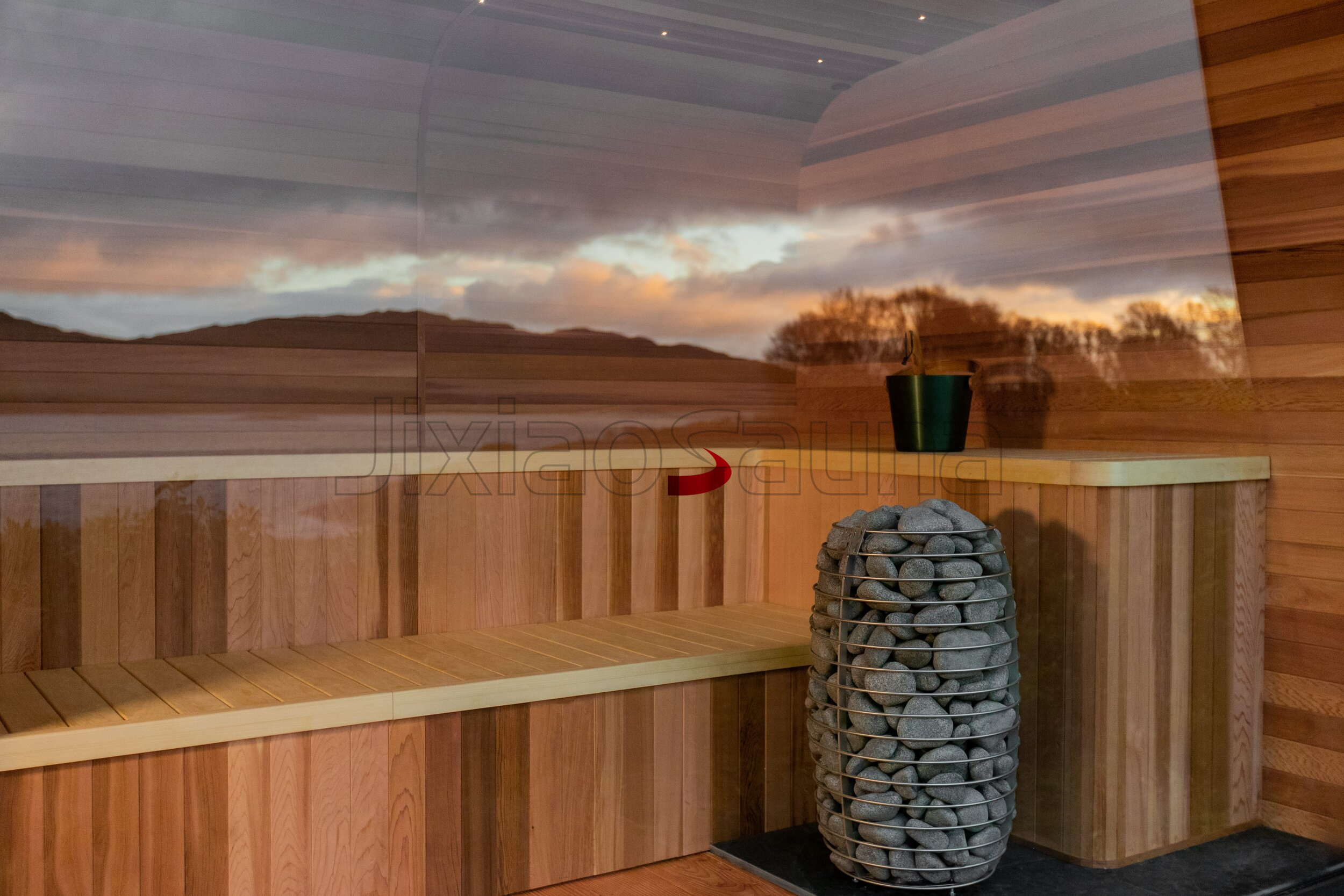 Red Cedar Outdoor Sauna Room CSA-520 Door and glass