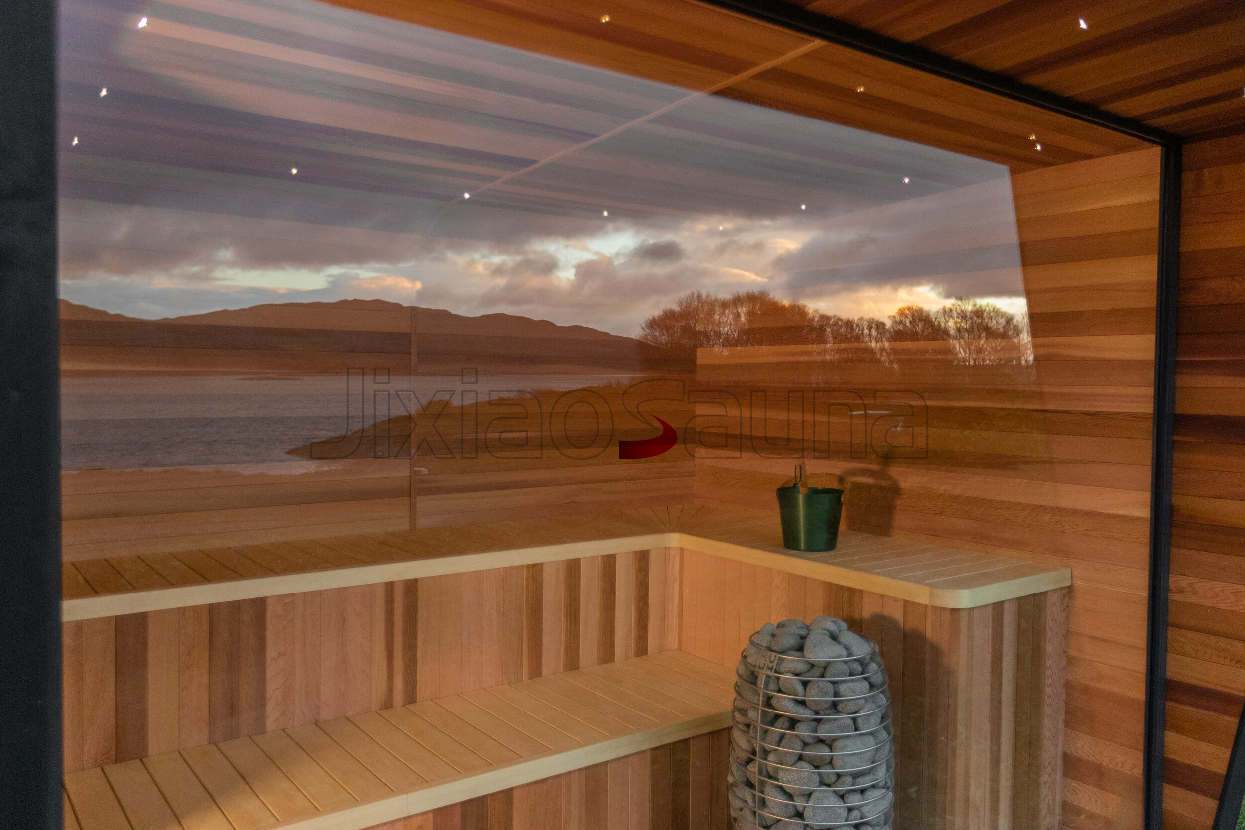 Red Cedar Outdoor Sauna Room CSA-520 Side profile