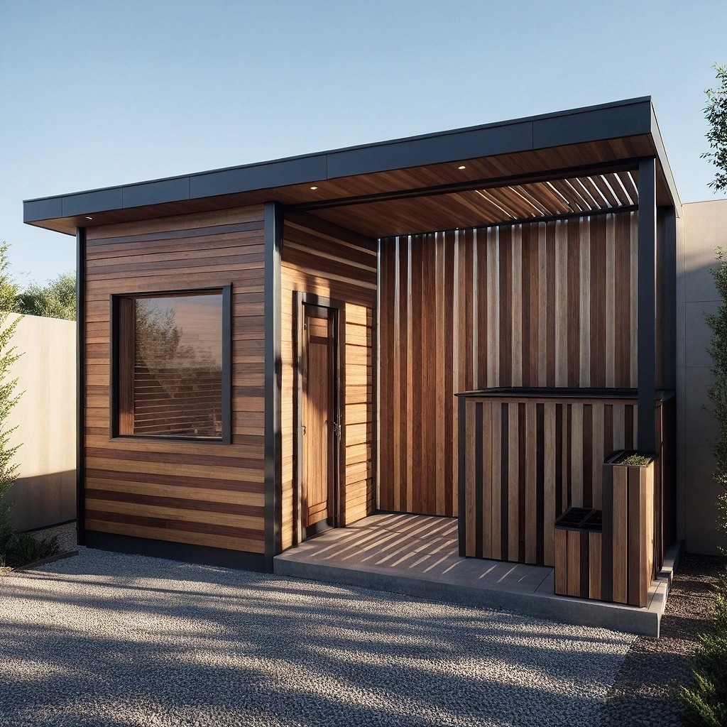 Red Cedar Outdoor Shower Alcove Sauna Room CSA-123 Main view