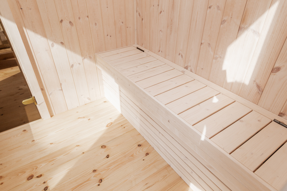 Upright Barrel Sauna Cabin with Curved Bench and Electric Stone Heater CSA-481 product view 6