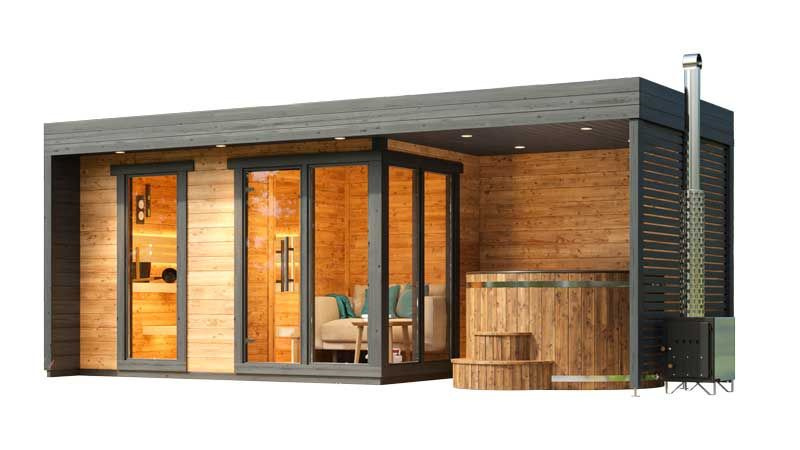 Sauna Cabin and Soaking Tub Combo for Resort Decks CSA-496 product image