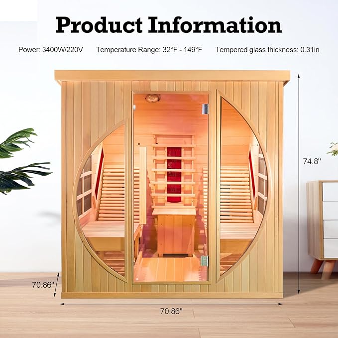 Double Lounge Far Infrared Sauna Cabin CSA-345 product image