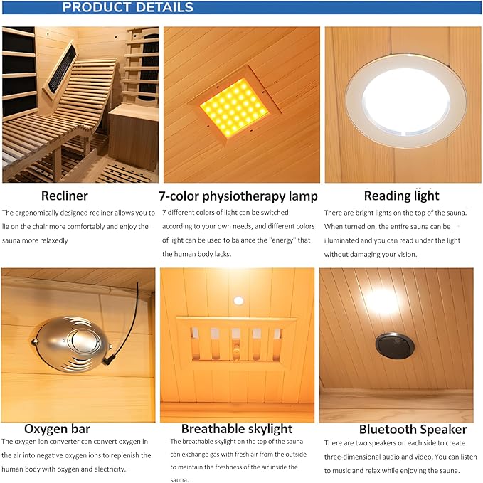 Double Lounge Far Infrared Sauna Cabin CSA-345 product image