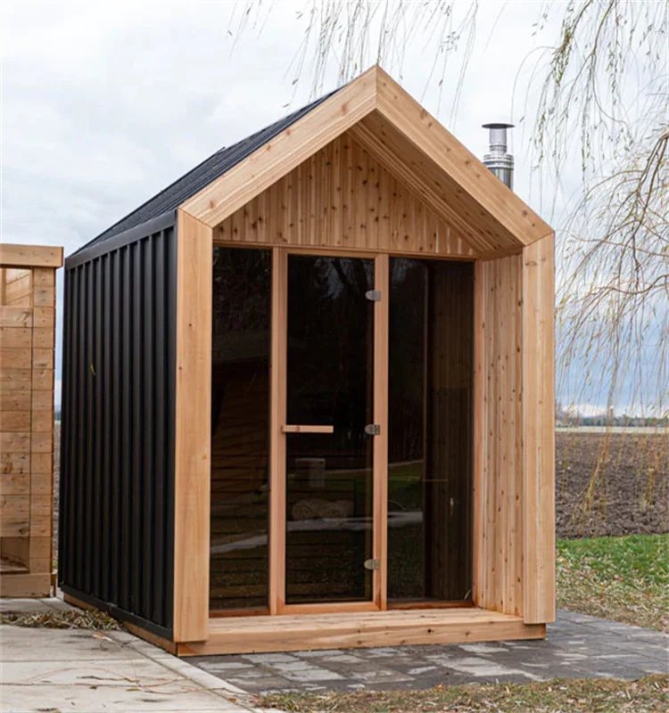Finnish-Style Outdoor Steam Sauna Cabin CSA-12 Side view