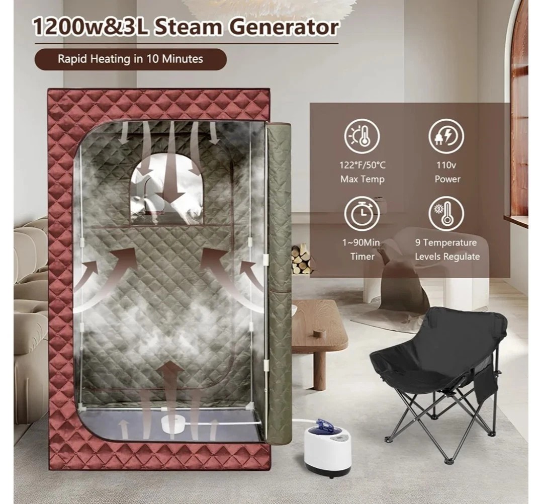 Foldable Oxford Cloth 2 Person Fast Heating for Portable Steam Sauna Tent Side profile