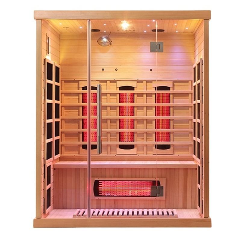 Full-Glass Infrared Sauna with Rear Tube Heaters and Lower Panel CSA-365 product view 1
