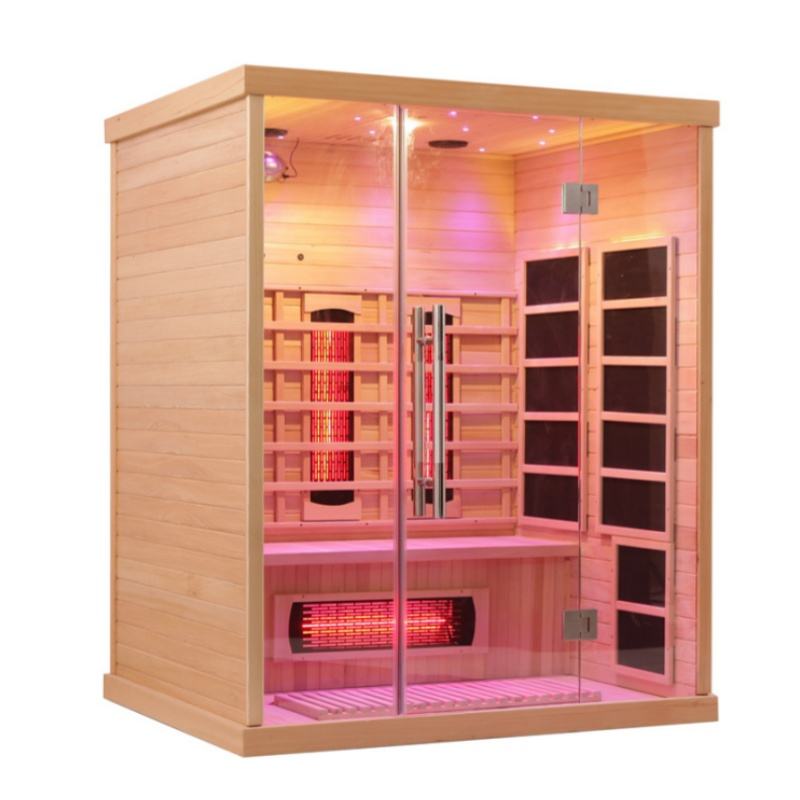 Full-Glass Infrared Sauna with Rear Tube Heaters and Lower Panel CSA-365 product view 2
