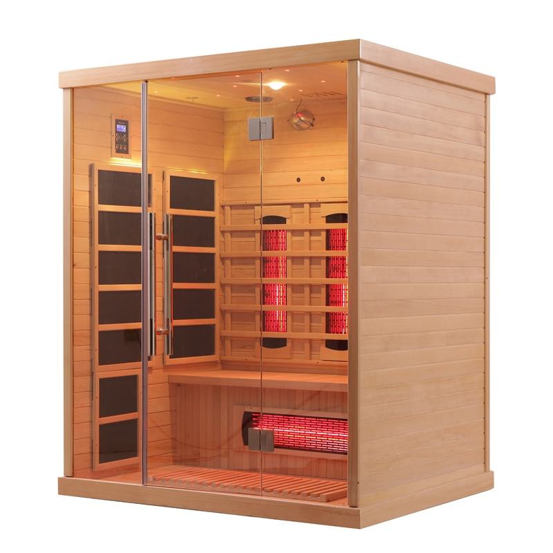 Full-Glass Infrared Sauna with Rear Tube Heaters and Lower Panel CSA-365 product view 3