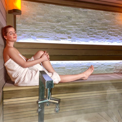 4-6 Person Hexagonal Outdoor Sauna with Glass Wall Layout CSA-270 product image